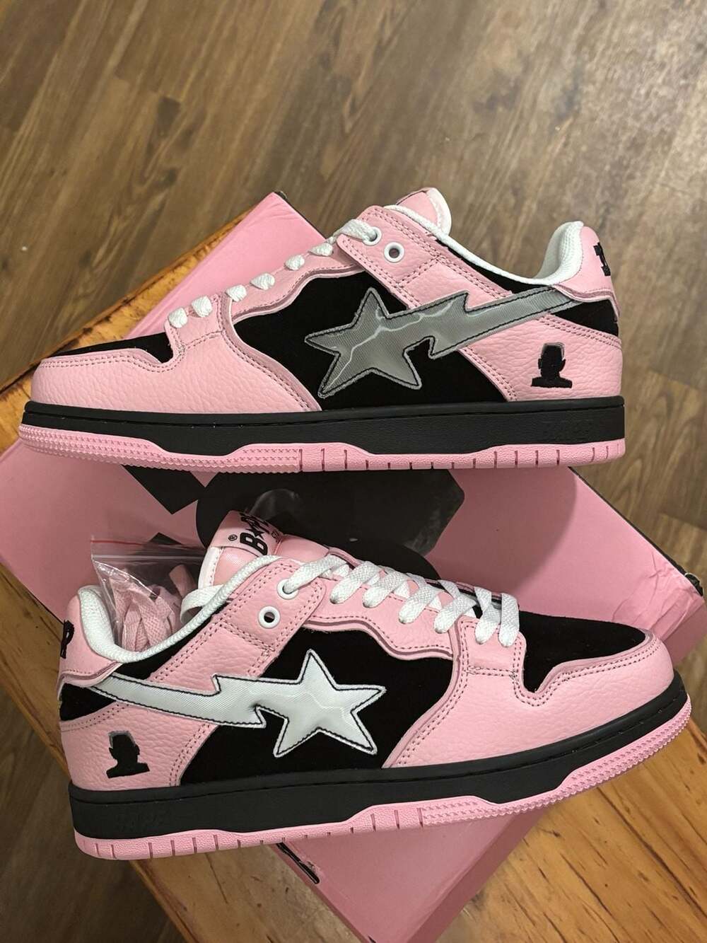 Tyler the Creator  ‘Igor’ album Custom bapesta Sneakers Pink and Black